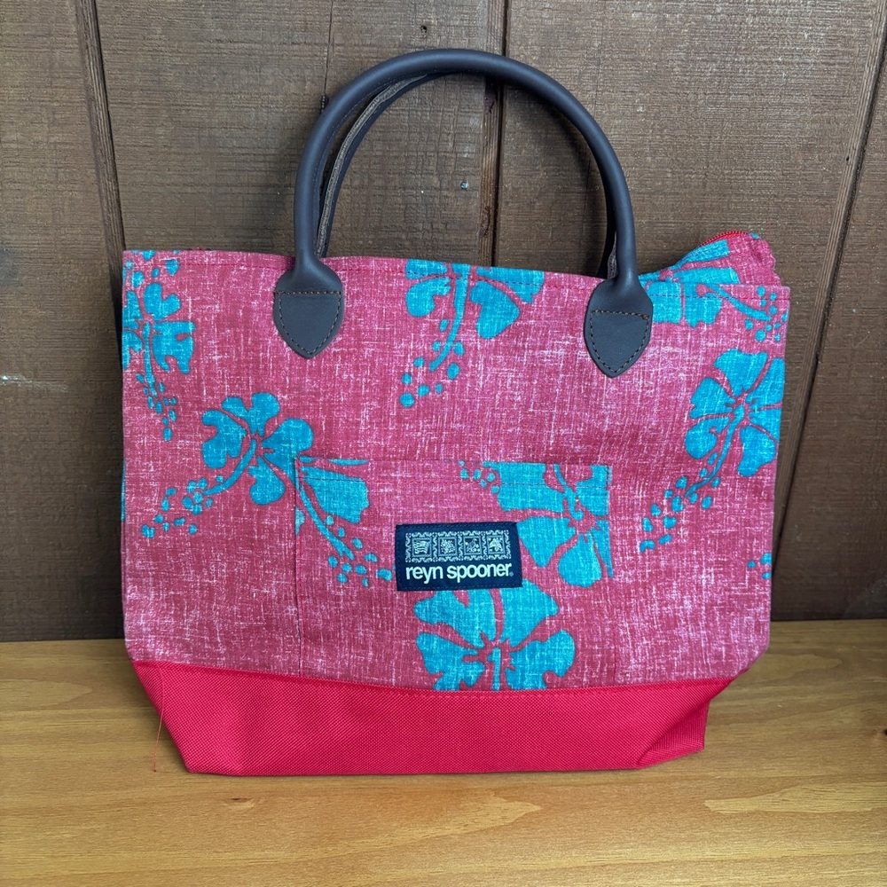 Reyn Spooner Pink and Teal Floral Tote